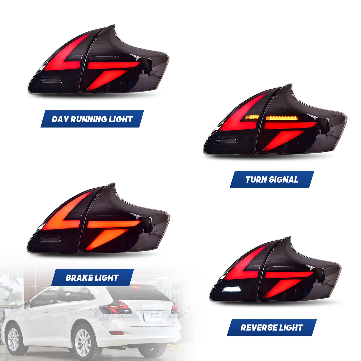 HCMOTIONZ LED Tail Lights for Toyota Venza 2009-2016