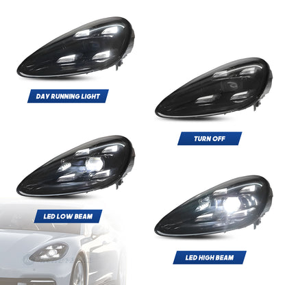 HCMOTIONZ Head Lamps for Porsche Cayenne 2011-2018 Hybrid Turbo Diesel Front Lights Assembly Upgraded 2023 Design