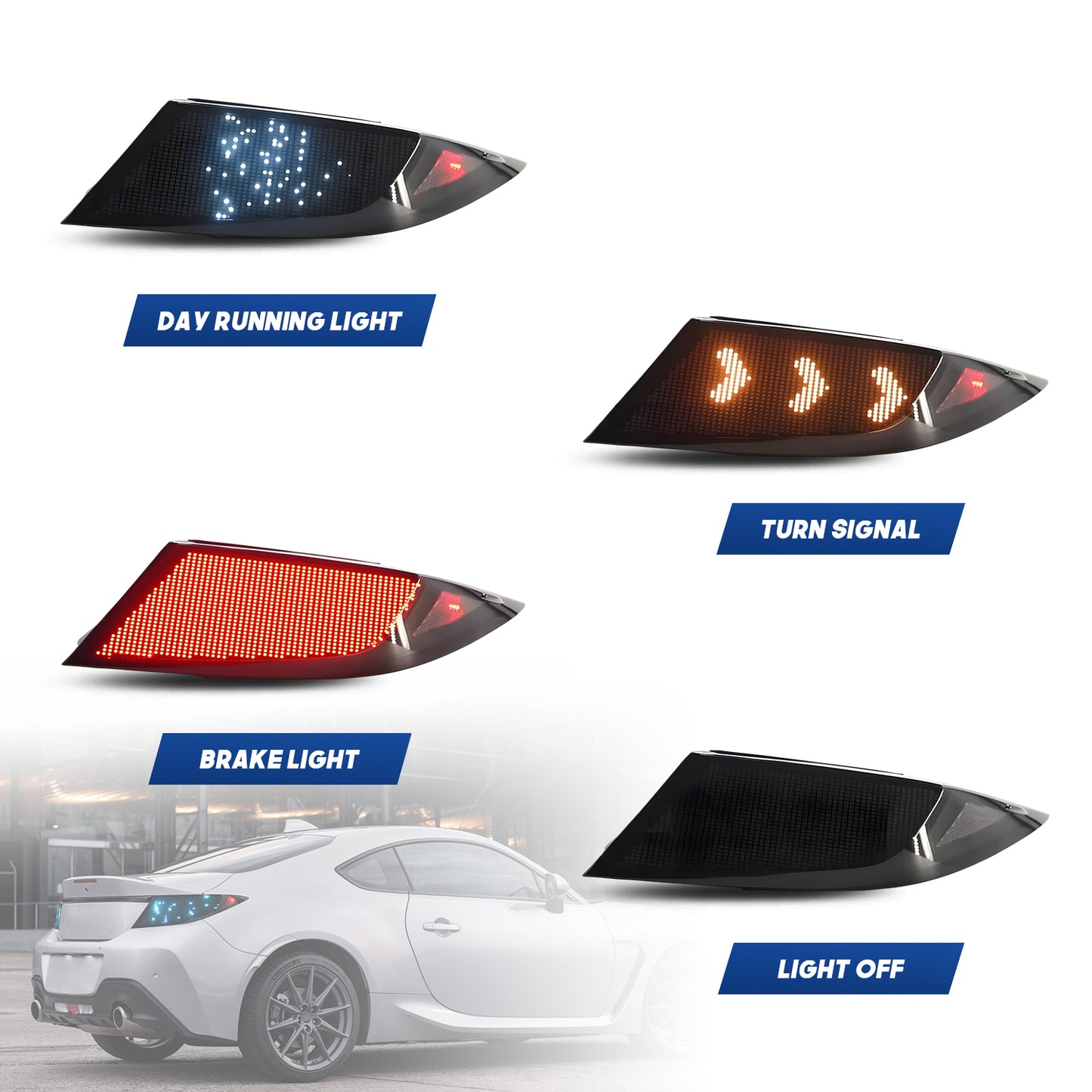 HCMOTIONZ LED Tail Lights for Toyota Subaru GR86 BRZ 2022 2023