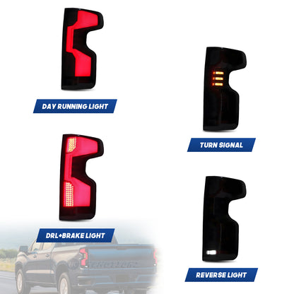 HCMOTIONZ LED Tail Lights for Chevrolet Silverado 2019-2025 1500/2500/3500