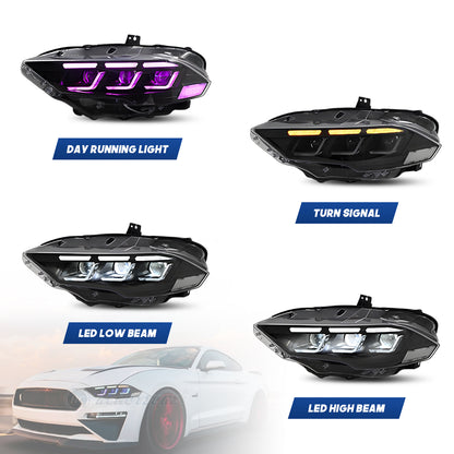 HCMOTIONZ LED RGB Headlights for Ford Mustang 2018-2023