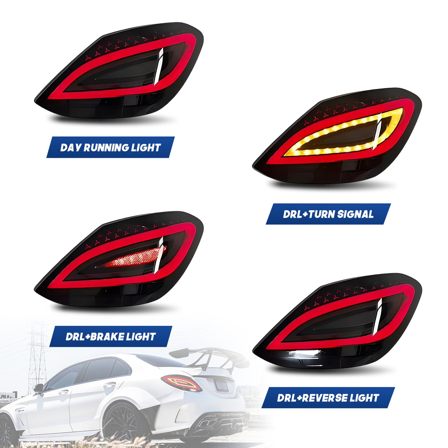 HCMOTION LED Taillghts For Mercedes-Benz C-Class W205 2015-2021