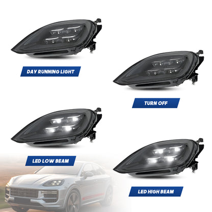 HCMOTIONZ Full LED Headlights for Porsche Cayenne 2024-2025 Upgraded High Configuration