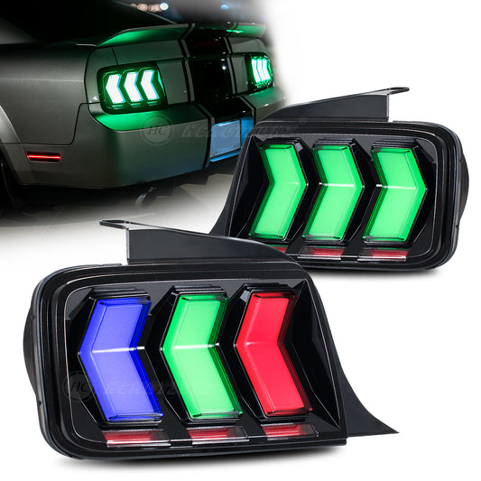 HCMOTION LED RGB Tail lights For Ford Mustang 2005-2009 High Quality Start UP Animation