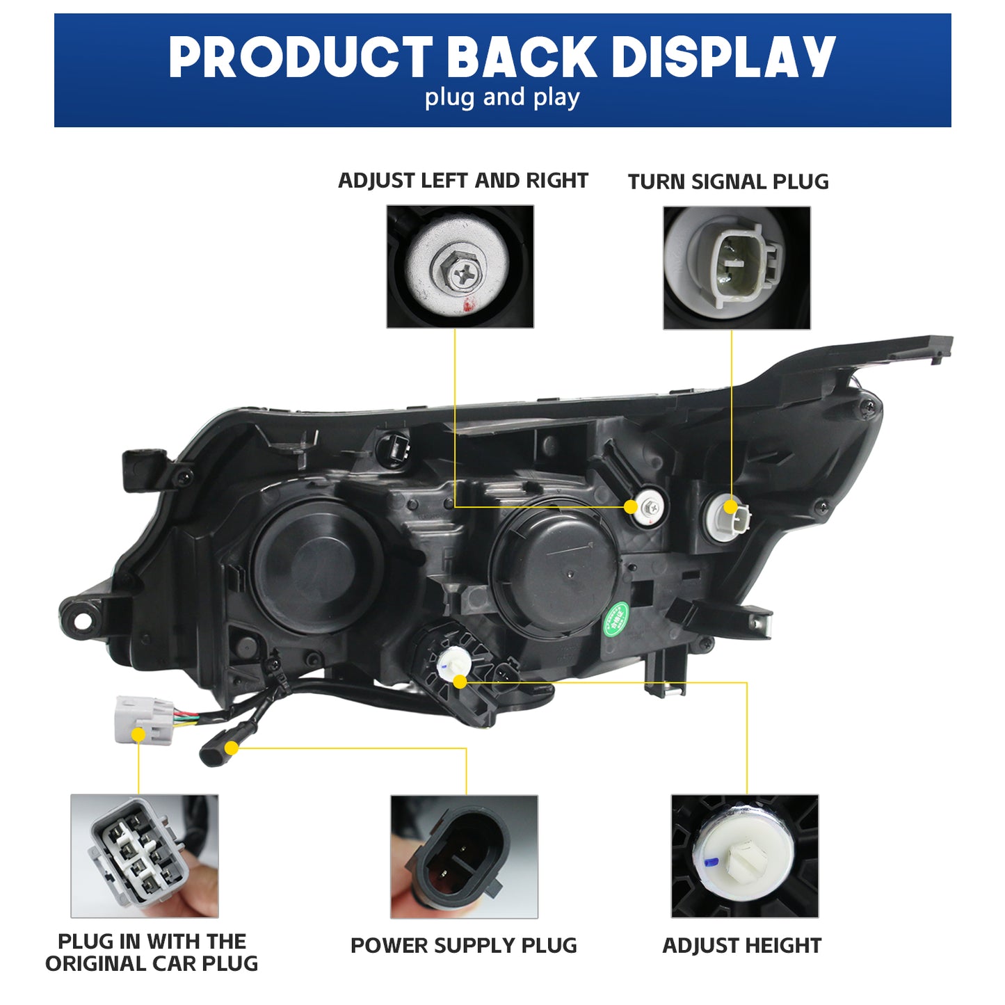 HCMOTION LED Head Lights for Subaru Forester 2008-2012 DRL Start up Animation Front Lamps Assembly