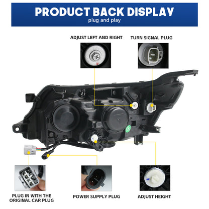 HCMOTION LED Head Lights for Subaru Forester 2008-2012 DRL Start up Animation Front Lamps Assembly