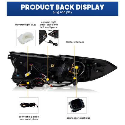 HCMOTIONZ LED RGB Customize Tail Lights for Honda Accord 2018-2022