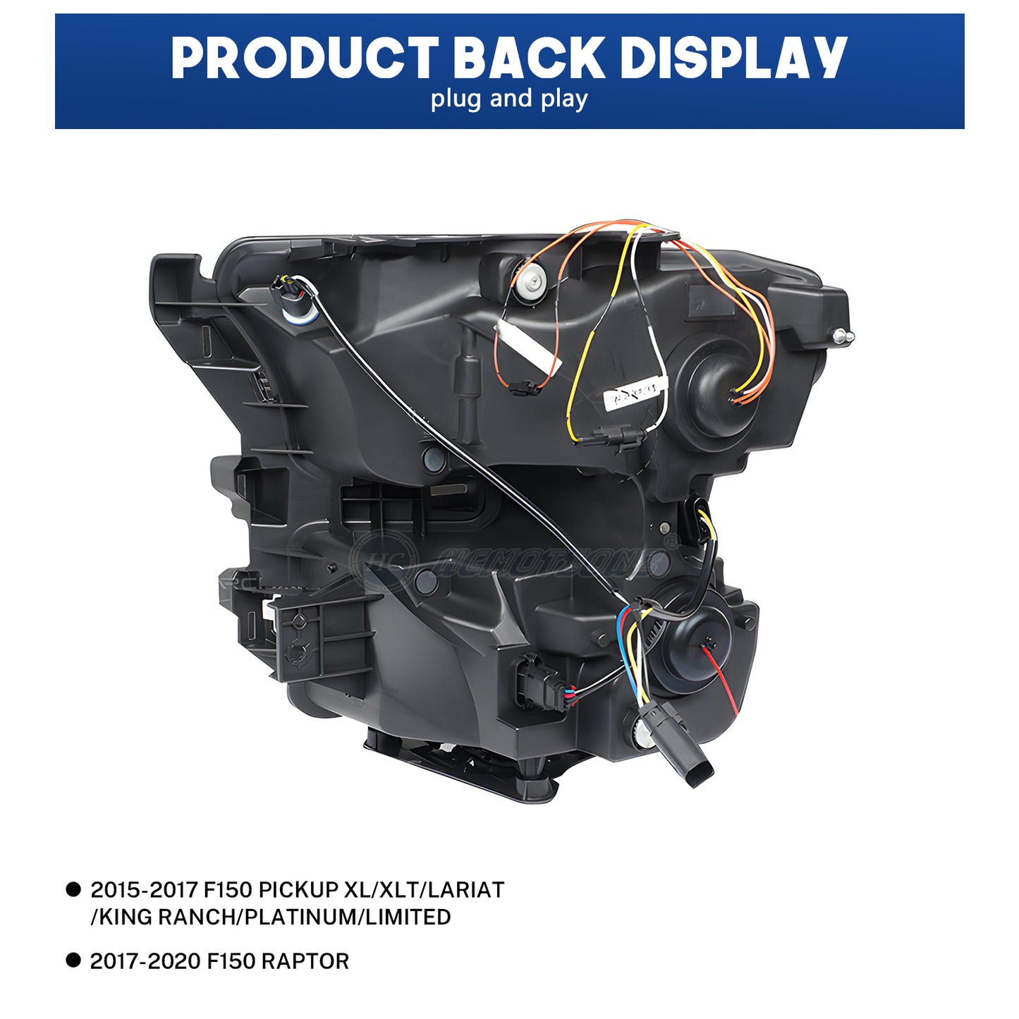 HCMOTIONZ Front Lamps for Ford F150 2017-2020 XL/XLT/LARIAT/KING RANCH/PLATINUM/LIMITED RAPTOR PICKUP LED Head Lights Assembly