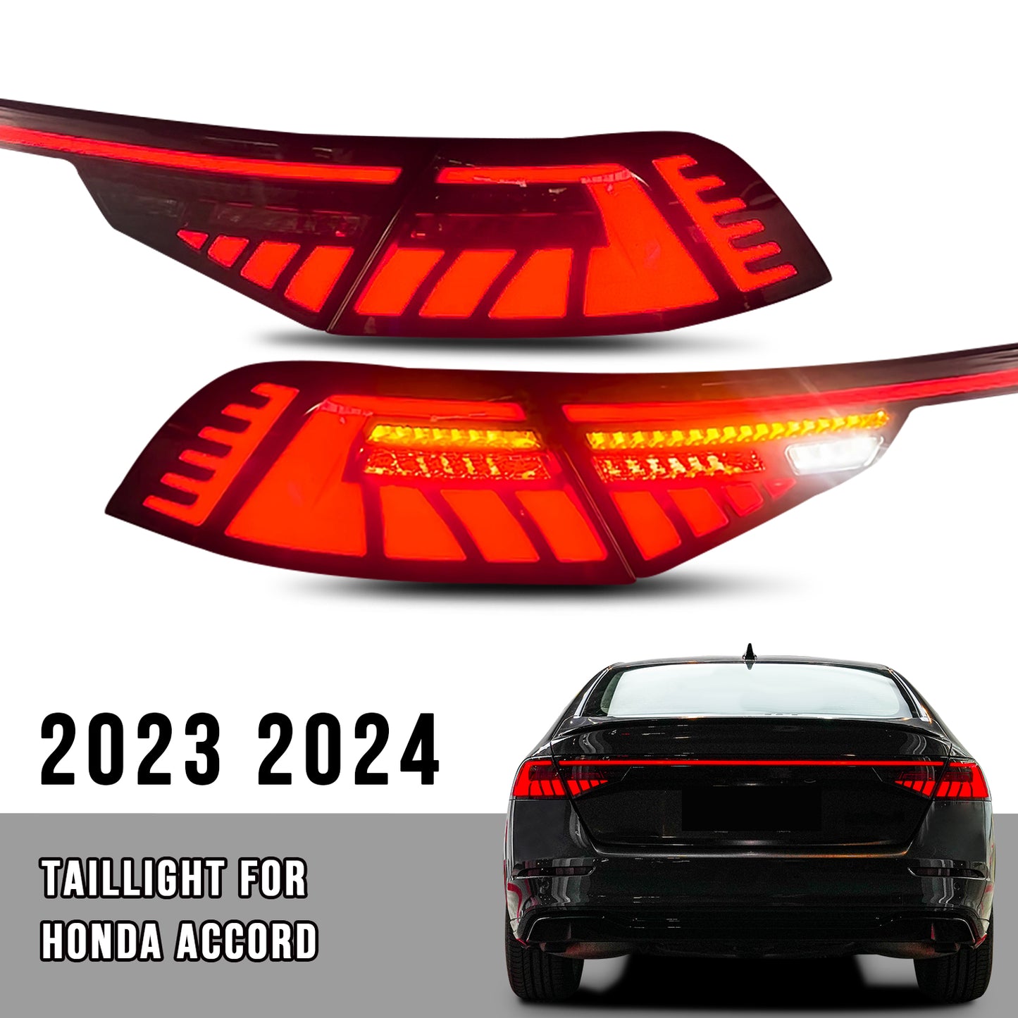 HCMOTIONZ LED Taillights For Honda Accord 2023 2024 With Trunk Lights