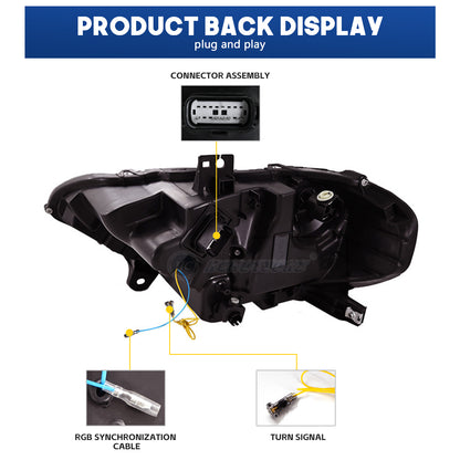 HCMOTIONZ LED RGB Headlights for Ford Mustang 2018-2023