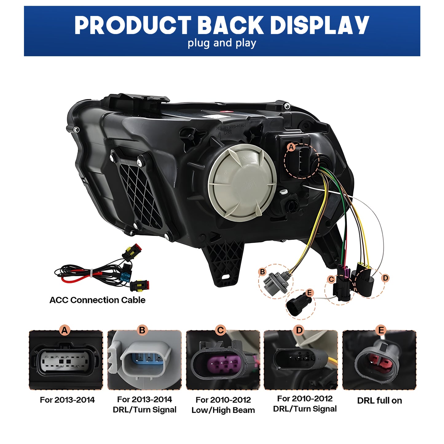 HCMOTION V2 S550 Style Dynamic LED Headlights for Ford Mustang 2010-2014 Upgrade Projector Lamp