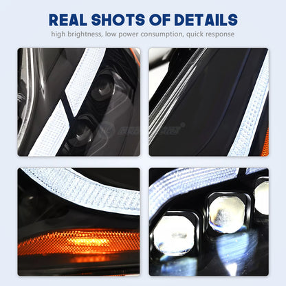 HCMOTION LED Headlights for Infiniti G37 2008-2013 DRL Star Up Animation Q60 Coupe Convertible 2014-2015 Front Lamps