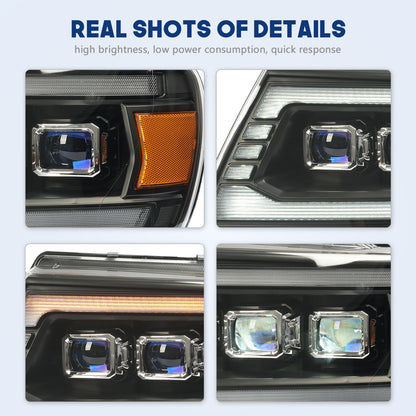 HCMOTION LED Headlights for Jeep Grand Cherokee 1999-2004 Sequential Signal Front Lamps Assembly