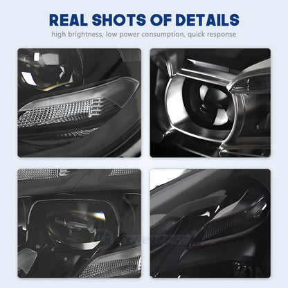 HCMOTIONZ Head Lamps for Porsche Cayenne 2011-2018 Hybrid Turbo Diesel Front Lights Assembly Upgraded 2023 Design