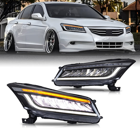 HCMOTIONZ 2008-2012 FULL LED Headlights For Honda Accord DRL Start up Animation