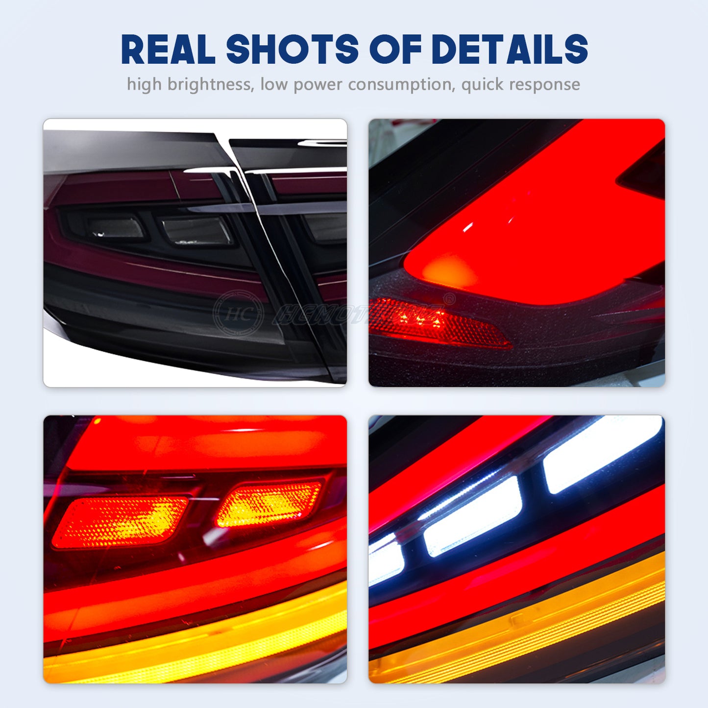 HCMOTION Tail Lights for Honda Civic 2022-2025 Hatchback 11th Gen with Middle Lamp
