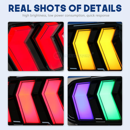 HCMOTION LED Tail Lights for Ford Mustang 2015-2023 DRL Animation 6 Kinds Mode Of Turn Signal Rear Lamp Plug And Play