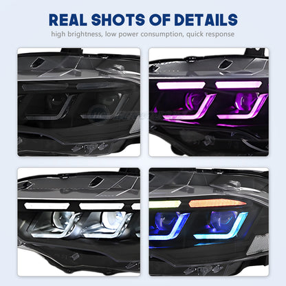 HCMOTIONZ LED RGB Headlights for Ford Mustang 2018-2023