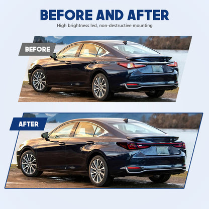 HCMOTIONZ Tail Lights for Lexus ES ES350/300h/200/260 2019-2023 with Middle Lamp Upgrade 2024 Design