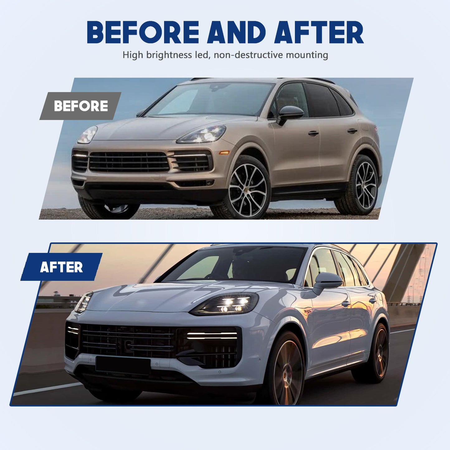 HCMOTIONZ Full LED Headlights for Porsche Cayenne 2024-2025 Upgraded High Configuration