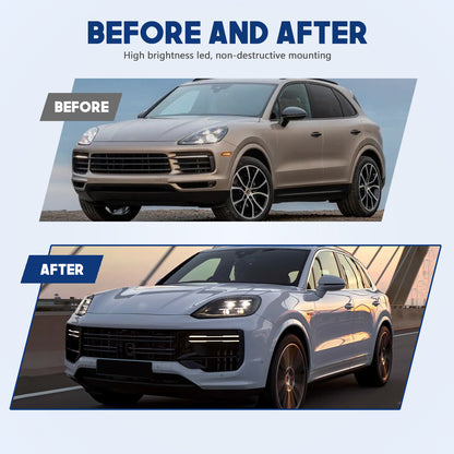 HCMOTIONZ Full LED Headlights for Porsche Cayenne 2024-2025 Upgraded High Configuration