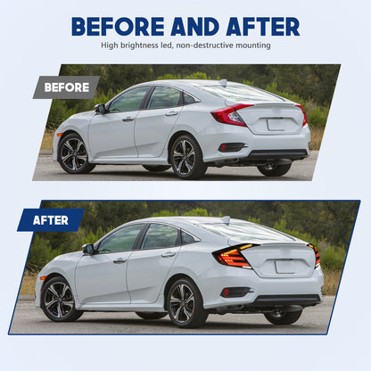 HCMOTIONZ LED Tail Lights for 10th Gen Honda Civic 2016-2021