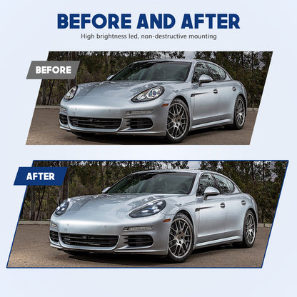 HCMOTIONZ LED Headlights for Porsche Panamera 2009-2016 (970) Blue Light DRL Car Front Lamps Assembly