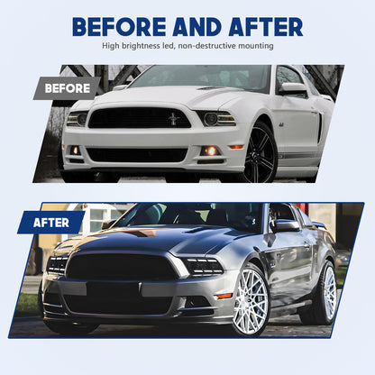 HCMOTION V2 S550 Style Dynamic LED Headlights for Ford Mustang 2010-2014 Upgrade Projector Lamp