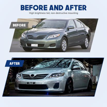 HC Motion LED Headlights Assembly for 2010 2011 Toyota Camry XV40 (US Version)  Plug & Play DOT Approved