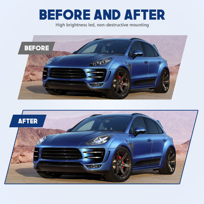 HCMOTIONZ LED Head Lights for Porsche Macan 2014-2021 SUV (95B) Blue Light DRL Projector Front Lamps Assembly