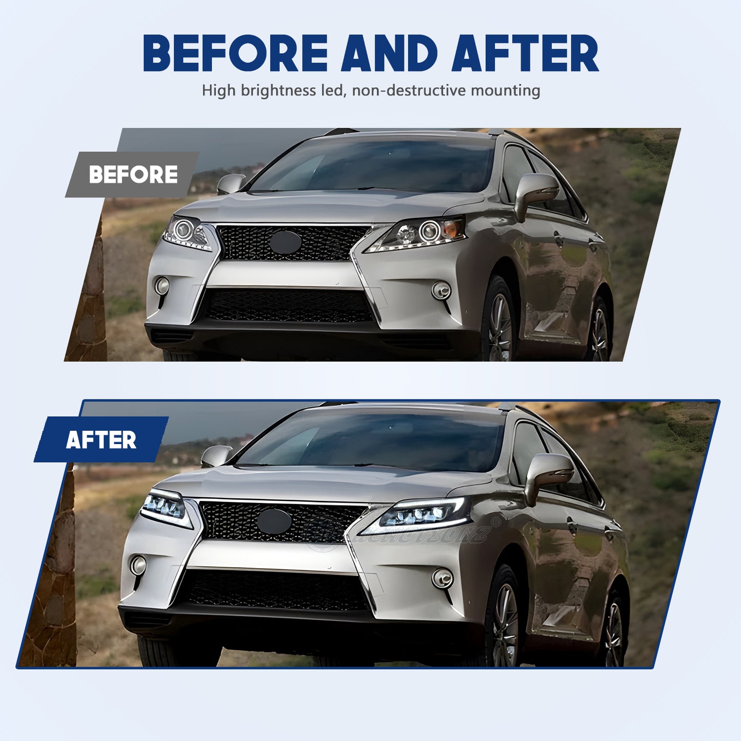 HCMOTIONZ Full LED Head Lights for Lexus RX RX350 RX450 RX270 2009-2015