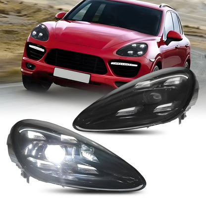HCMOTIONZ Head Lamps for Porsche Cayenne 2011-2018 Hybrid Turbo Diesel Front Lights Assembly Upgraded 2023 Design