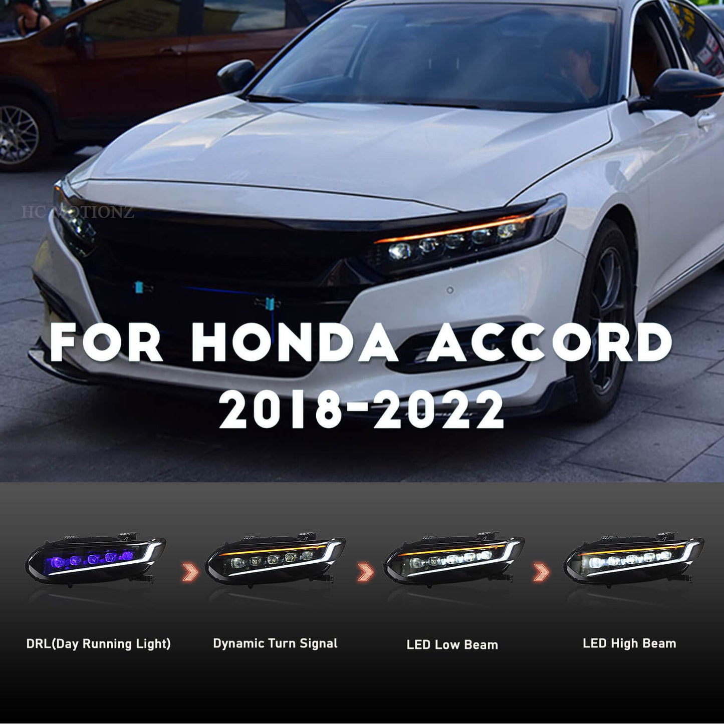 HCMOTION Headlights For Honda Accord 2018-2022
