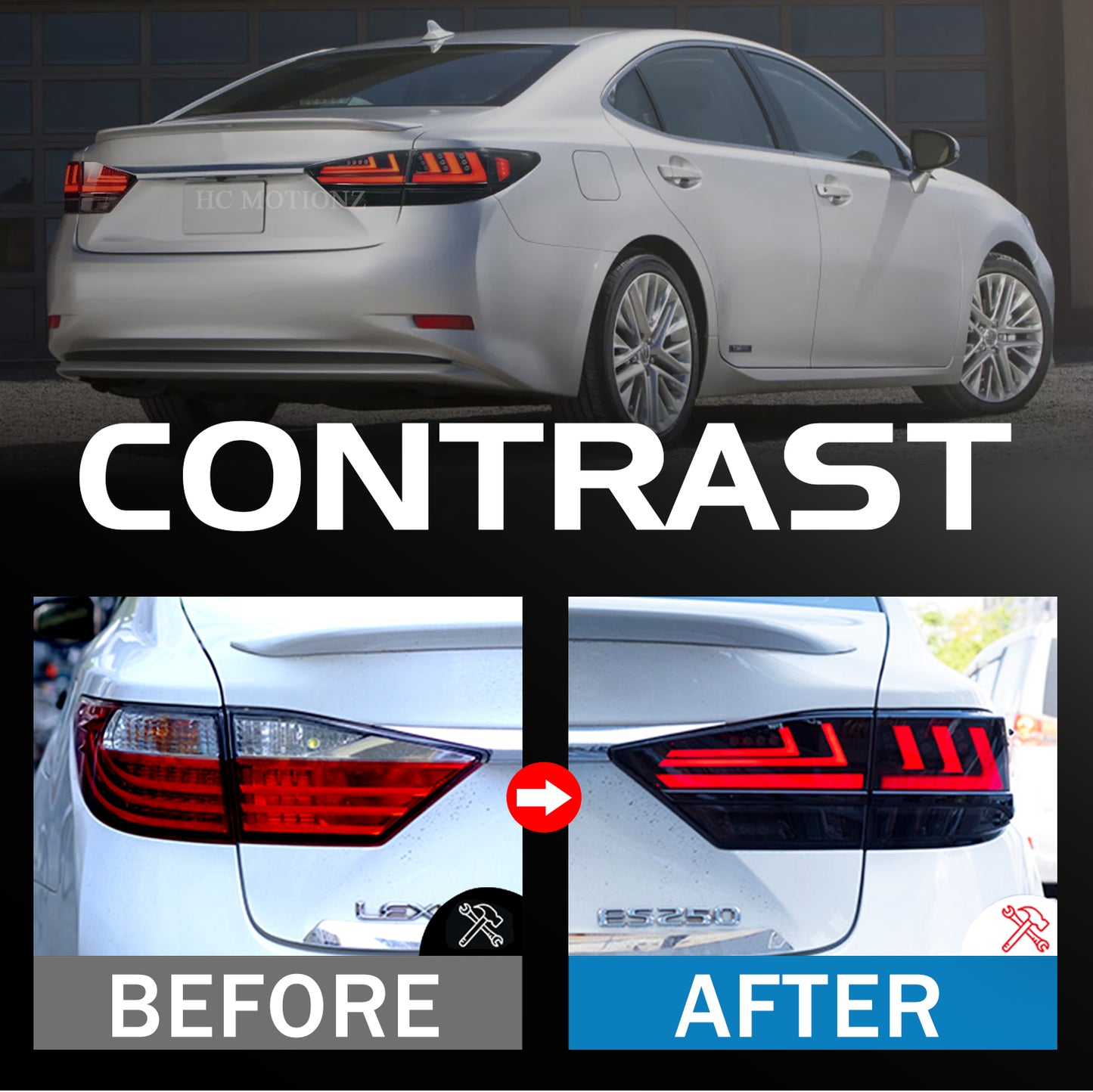 HCMOTION LED Tail Lights For Lexus ES350 ES 300h 2013-2018