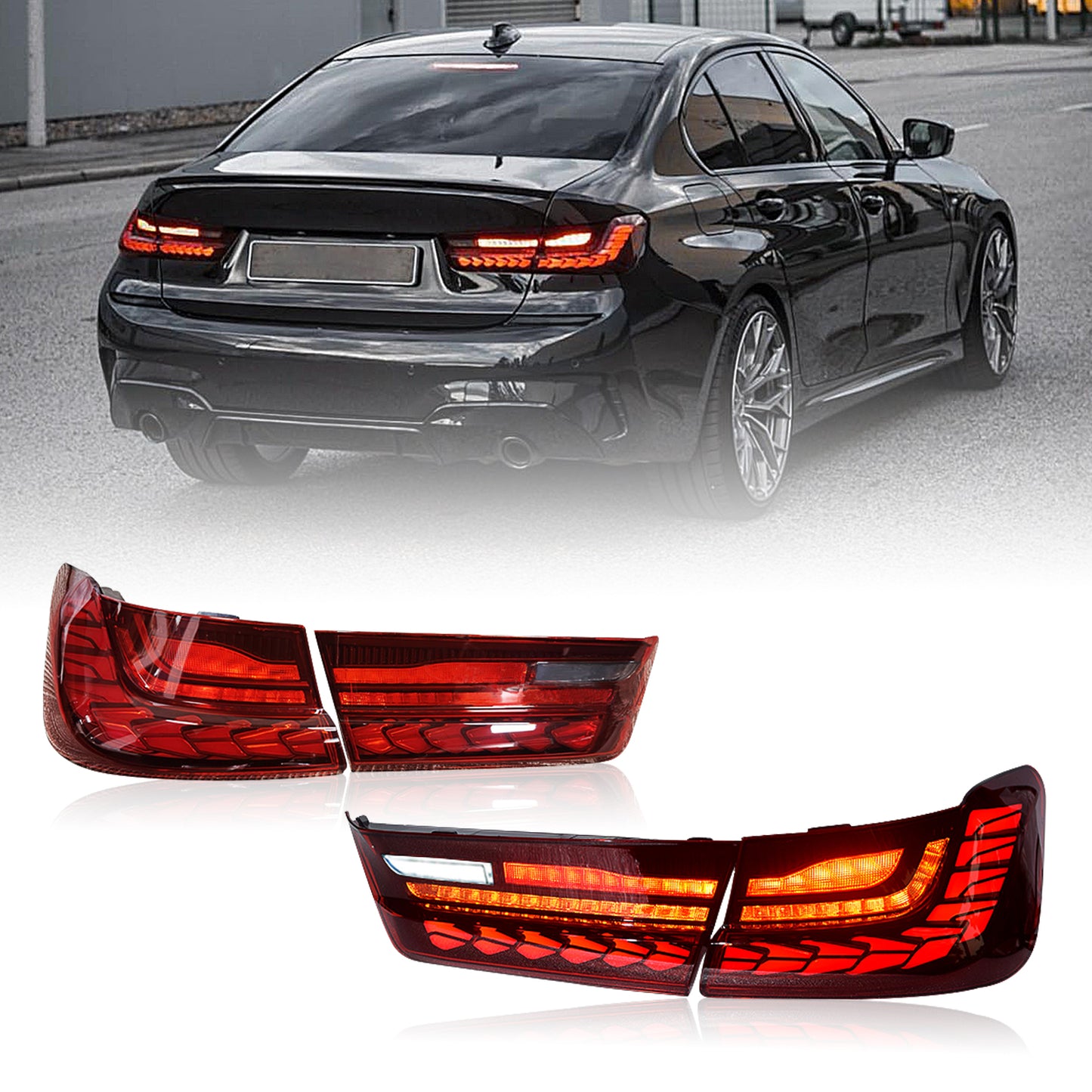 HCMOTION 3 Series Rear Lamps For BMW G20 Sedan M340i 330e 330i M 325Li G80 M3 G28 2019 2020 2021 LED Tail Lights