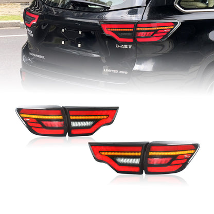 HCMOTION LED Taillights For Toyota Highlander 2014-2019 DRL Start UP Animation