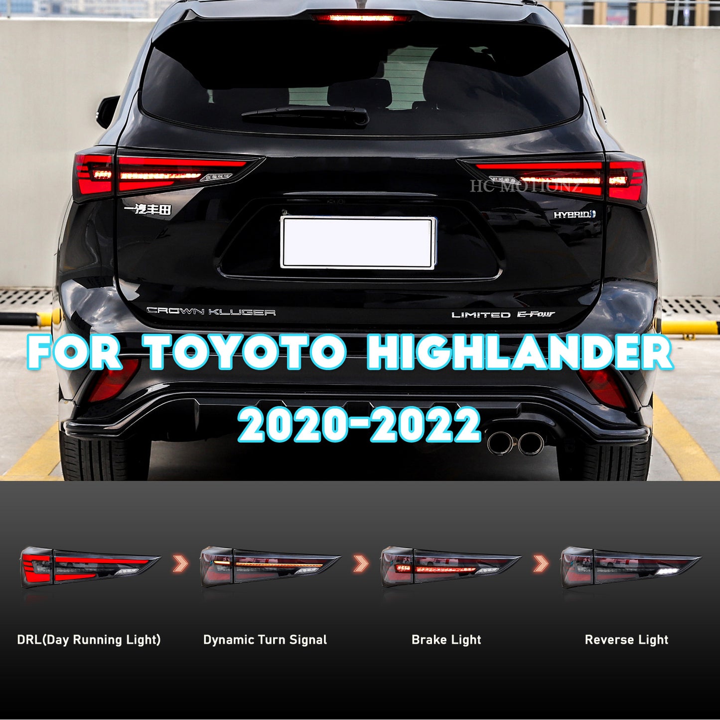HCMOTION Gen 4 For Toyoto Highlander 2020-2022 LED Tail Lights
