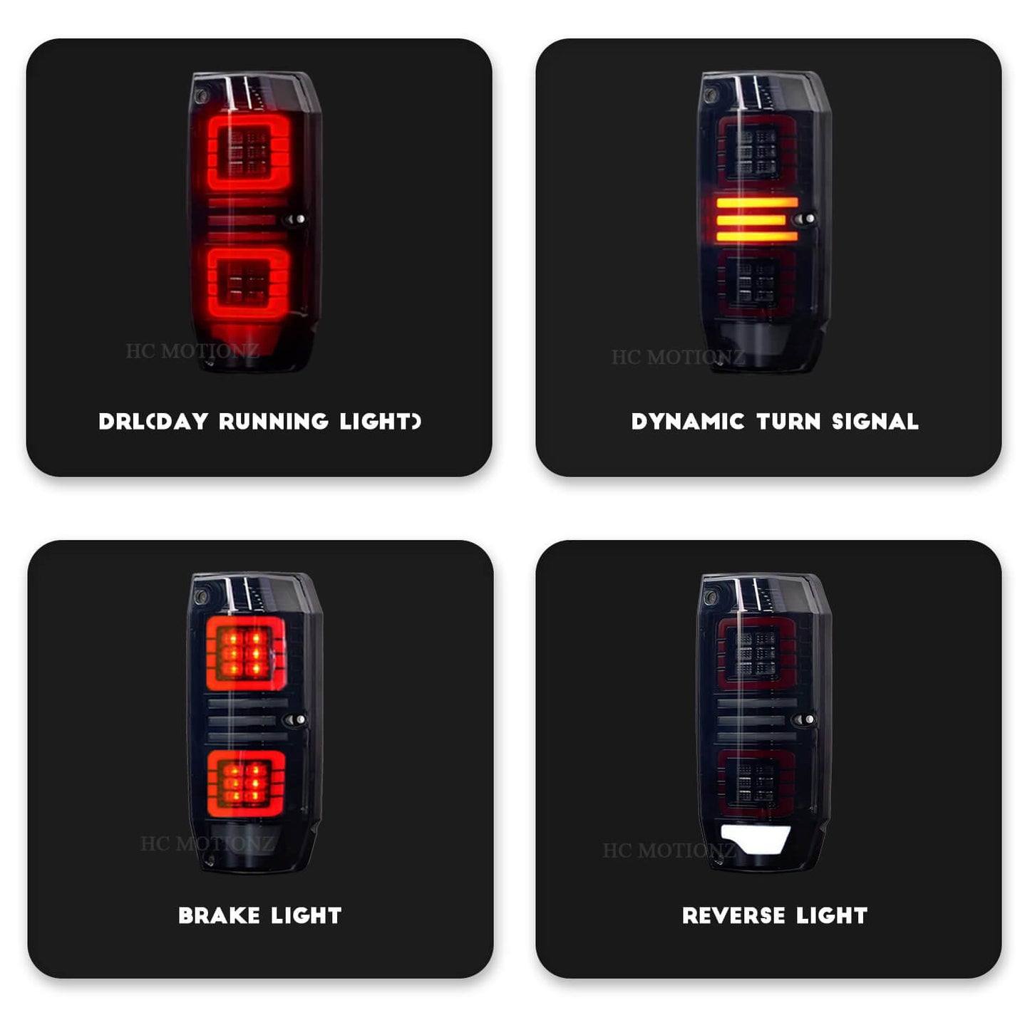 HCMOTION Full LED 1984-2021 Tail Lights For Toyota Land Cruiser