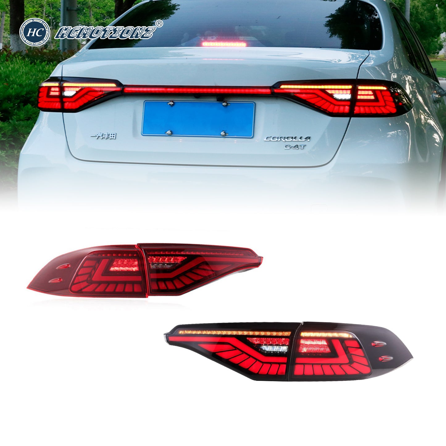 HCMOTION LED Tail Lights For Toyota Corolla 2020-2024 Middel East Version With Penetration lamp