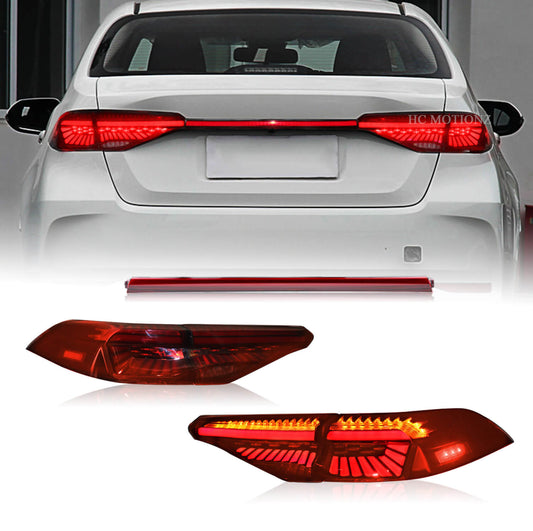 HCMOTION Tail Lights For Toyota Corolla 2020-2024 middel east version with Intermediate lamp