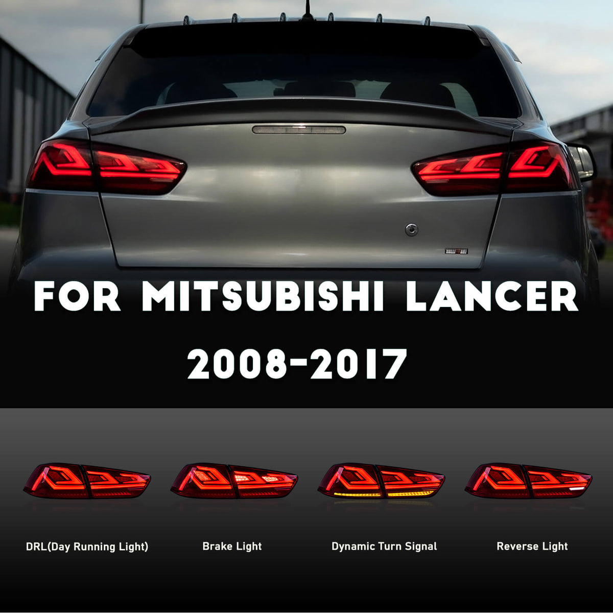 HCMOTION LED Tail Light Mitsubishi Lancer 2008-2017 EVO X