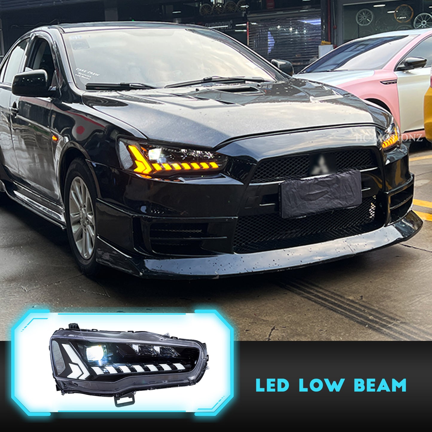 HCMOTION LED Headlights For Mitsubishi Lancer 2008-2017 Demon eyes