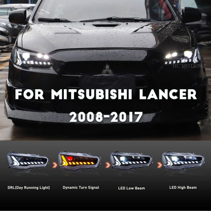 HCMOTION LED Headlights For Mitsubishi Lancer 2008-2017 Demon eyes