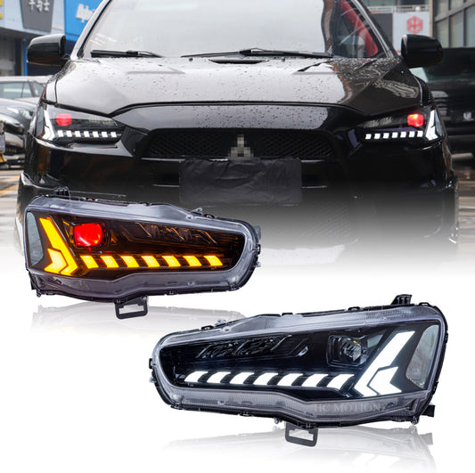 HCMOTION LED Headlights For Mitsubishi Lancer 2008-2017 Demon eyes