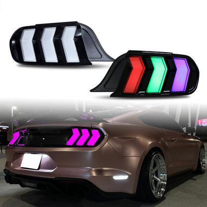 HCMOTION LED Tail Lights for Ford Mustang 2015-2023 DRL Animation 6 Kinds Mode Of Turn Signal Rear Lamp Plug And Play