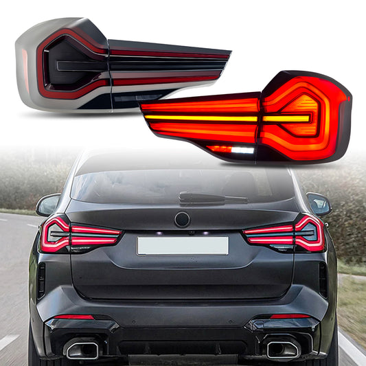 HCMOTION LED Tail Lights for For BMW X3 2018-2021 G01 G08 F97 DRL Start UP Animation Car Rear Back Lamps Assembly 2022 look