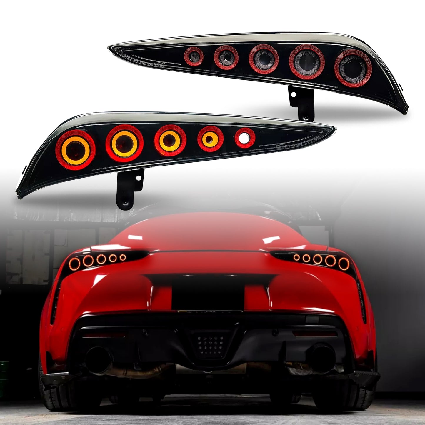 HCMOTION LED Tail Lights for Toyota Supra A91GR 2018-2023 DRL Start up Animation