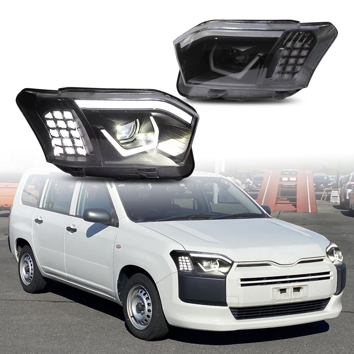 HCMOTION LED Head Lights for Toyota Probox 2014-2025 XP160 Succeed 2014-2020 Familia Van 2018-2025