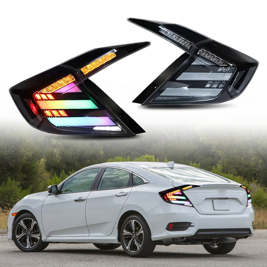 HCMOTIONZ RGB LED Tail Lights for Honda Civic 10th Gen 2016-2021