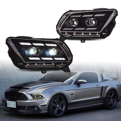 HCMOTION V2 S550 Style Dynamic LED Headlights for Ford Mustang 2010-2014 Upgrade Projector Lamp